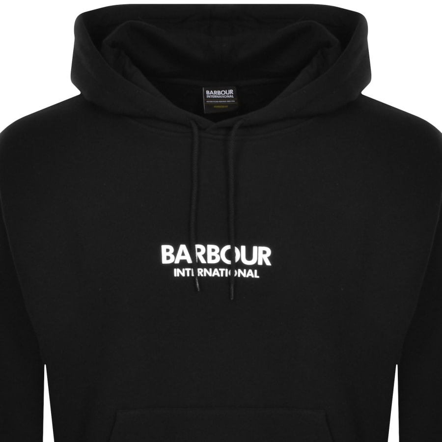 Barbour International Logo Hoodie Black Mainline Menswear Denmark